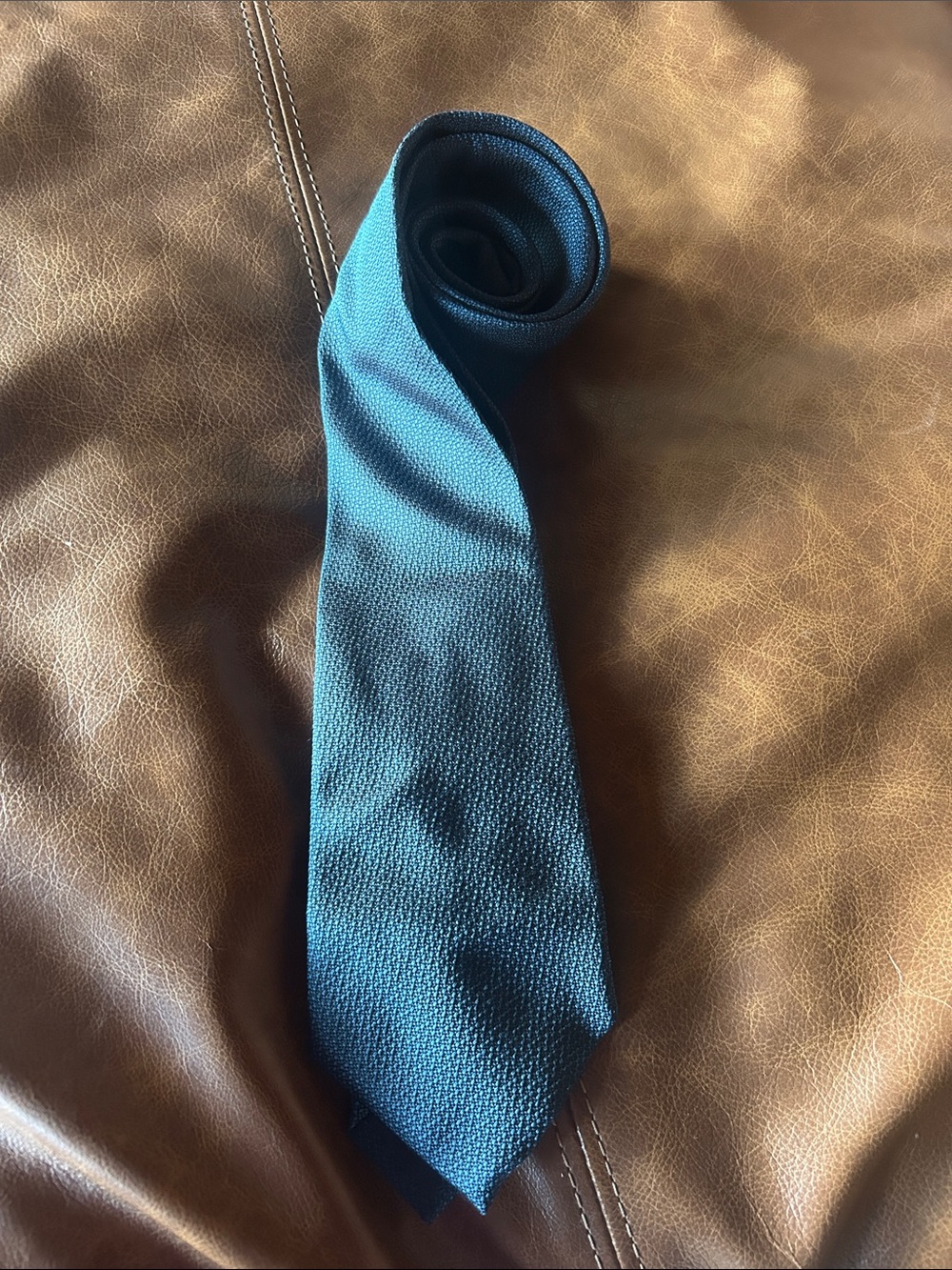 Textured Teal Silk Tie for Men
